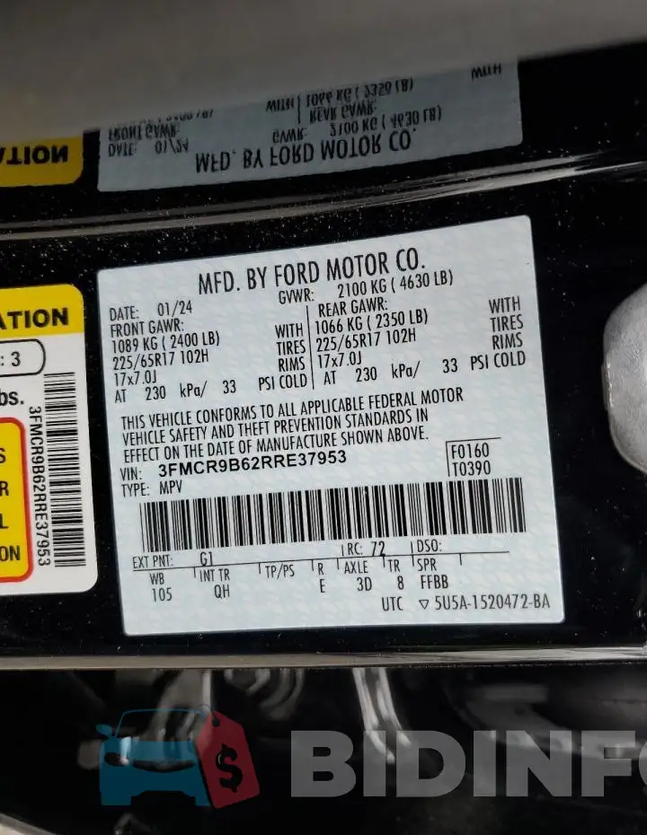 3FMCR9B62RRE37953 Photo# 14