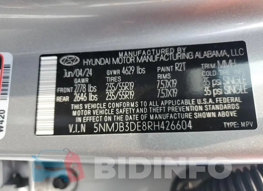 5NMJB3DE8RH426604 Photo# 13