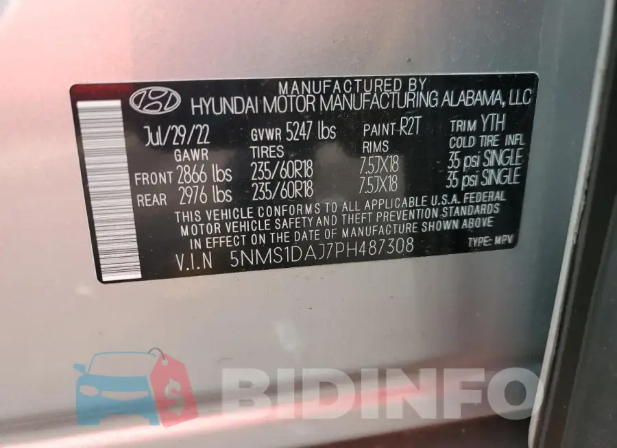 5NMS1DAJ7PH487308 Photo# 13