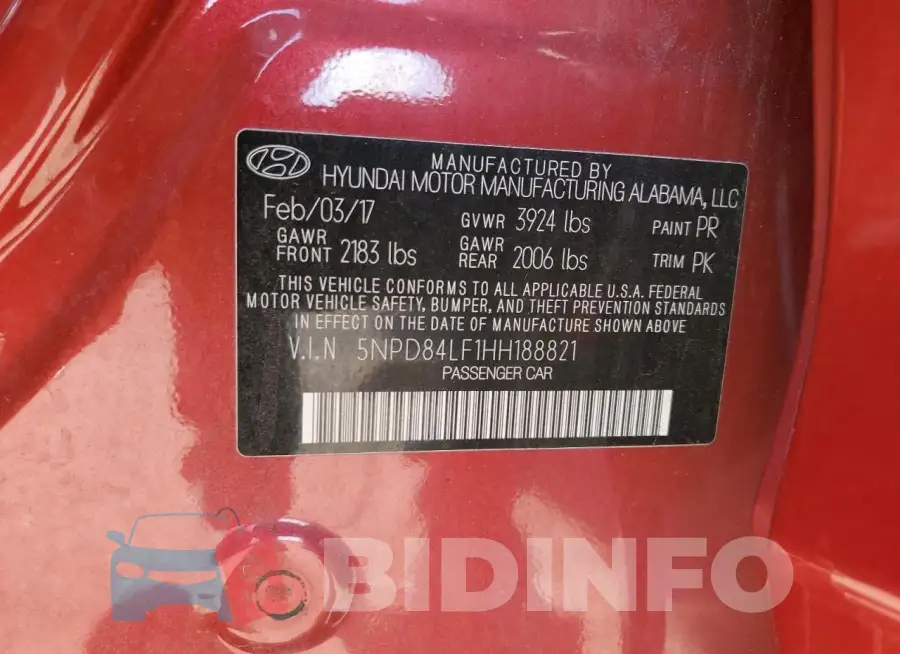 5NPD84LF1HH188821 Photo# 12