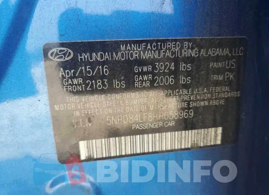 5NPD84LF8HH058969 Photo# 12