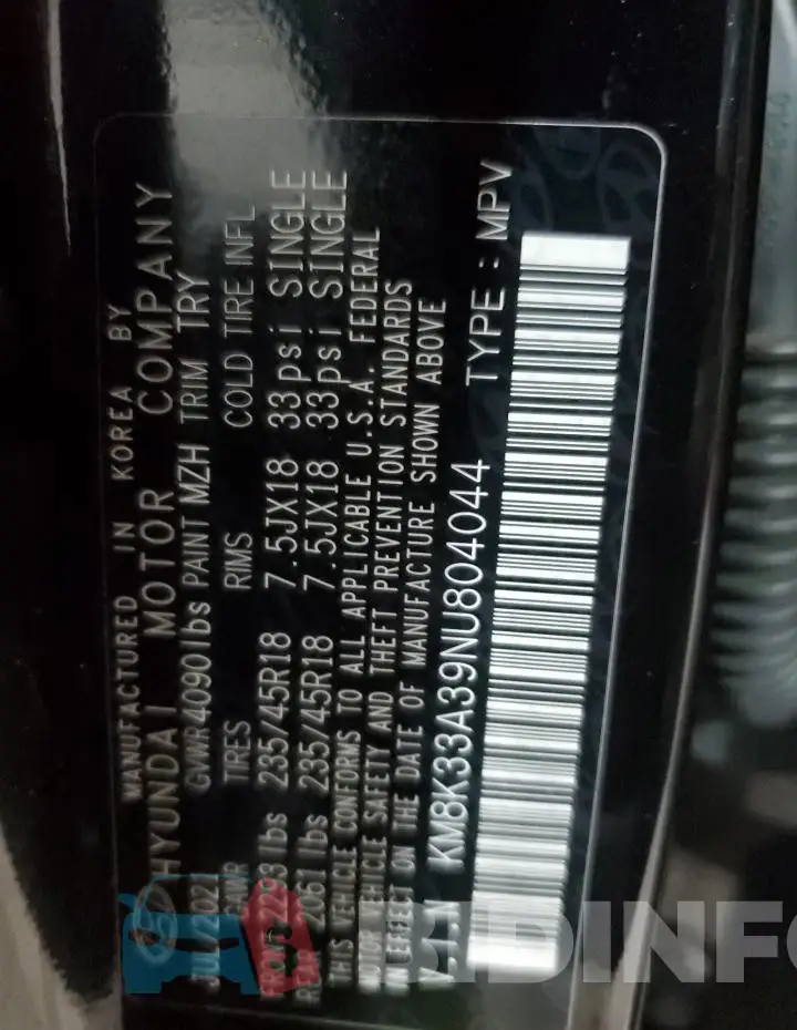 KM8K33A39NU804044 Photo# 13