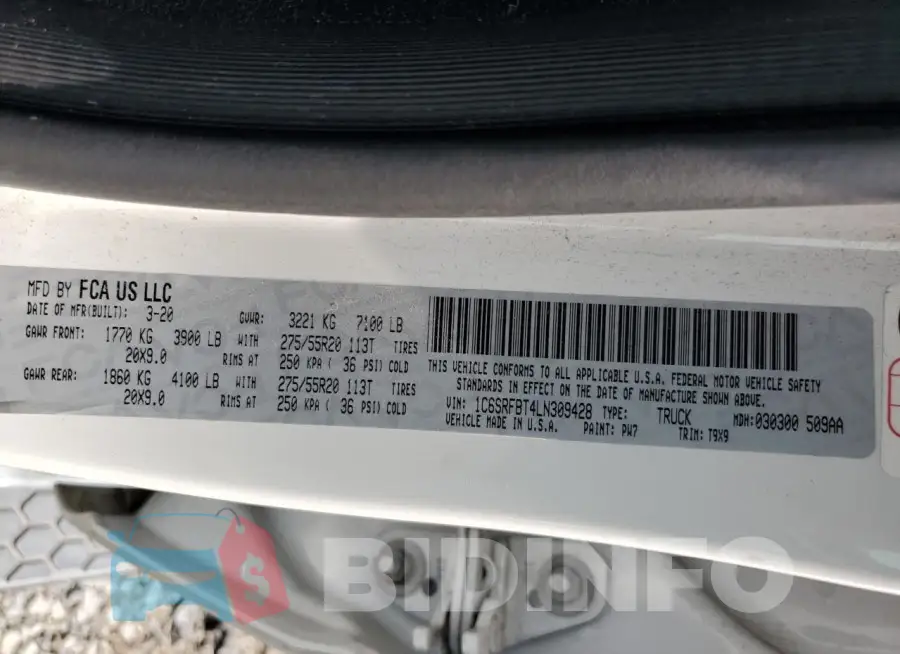 1C6SRFBT4LN309428 Photo# 12