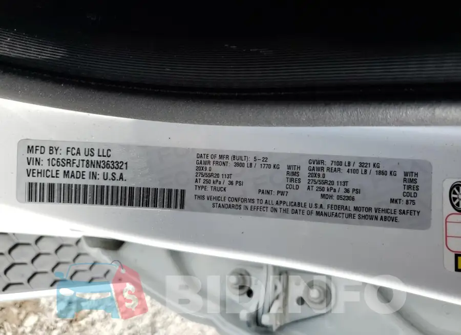 1C6SRFJT8NN363321 Photo# 12