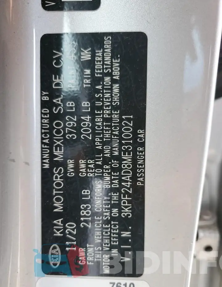 3KPF24AD8ME310021 Photo# 13