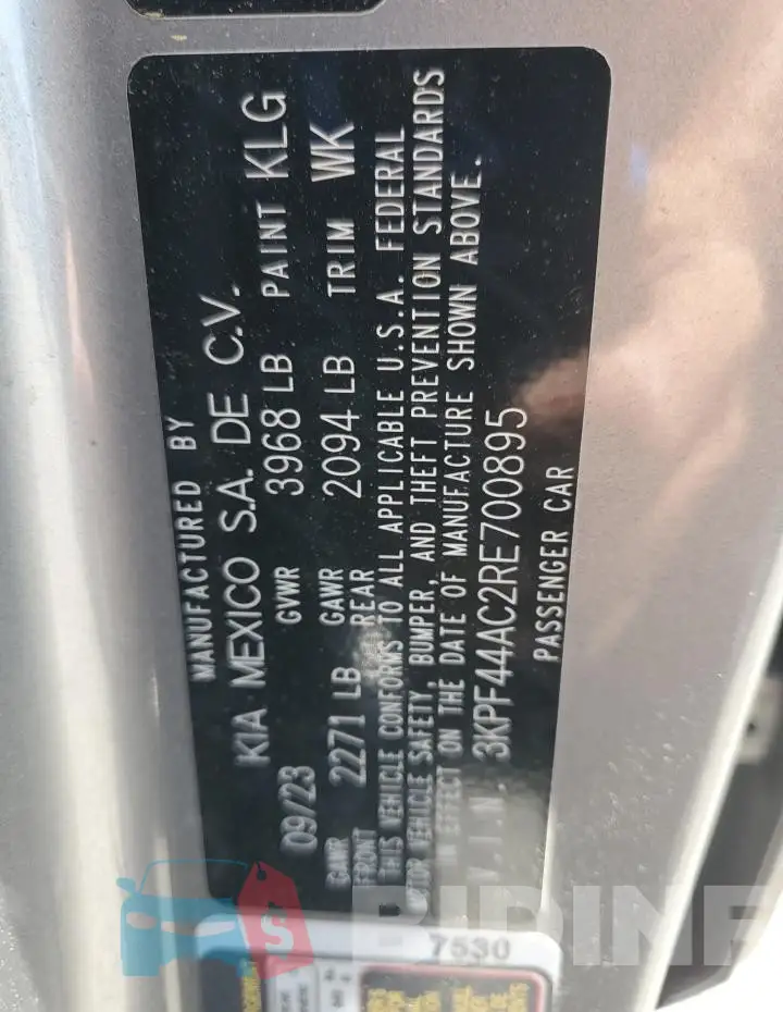 3KPF44AC2RE700895 Photo# 12
