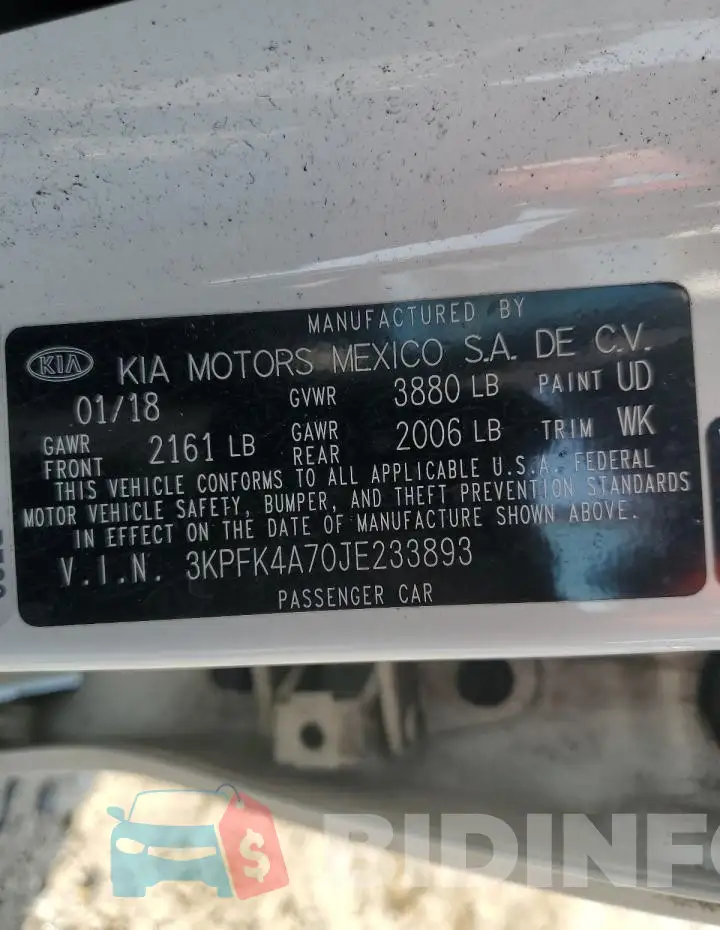 3KPFK4A70JE233893 Photo# 13