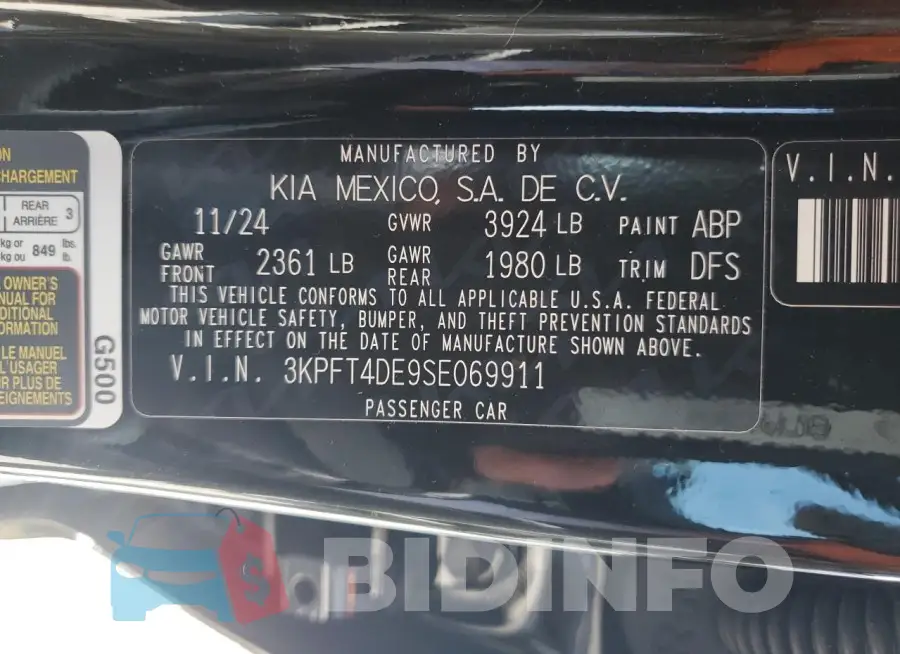 3KPFT4DE9SE069911 Photo# 12