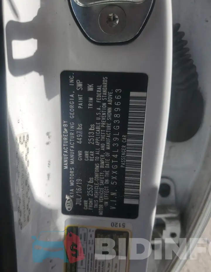 5XXGT4L39LG389663 Photo# 12