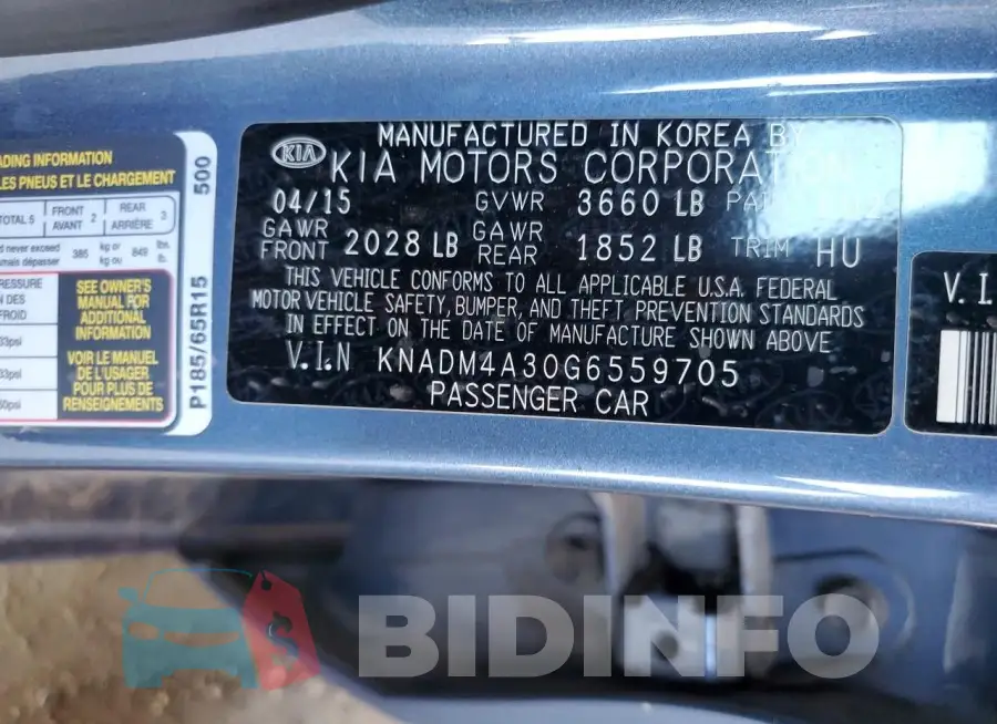 KNADM4A30G6559705 Photo# 13