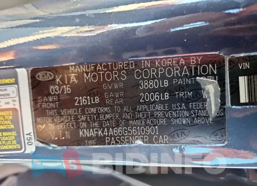 KNAFK4A66G5610901 Photo# 13