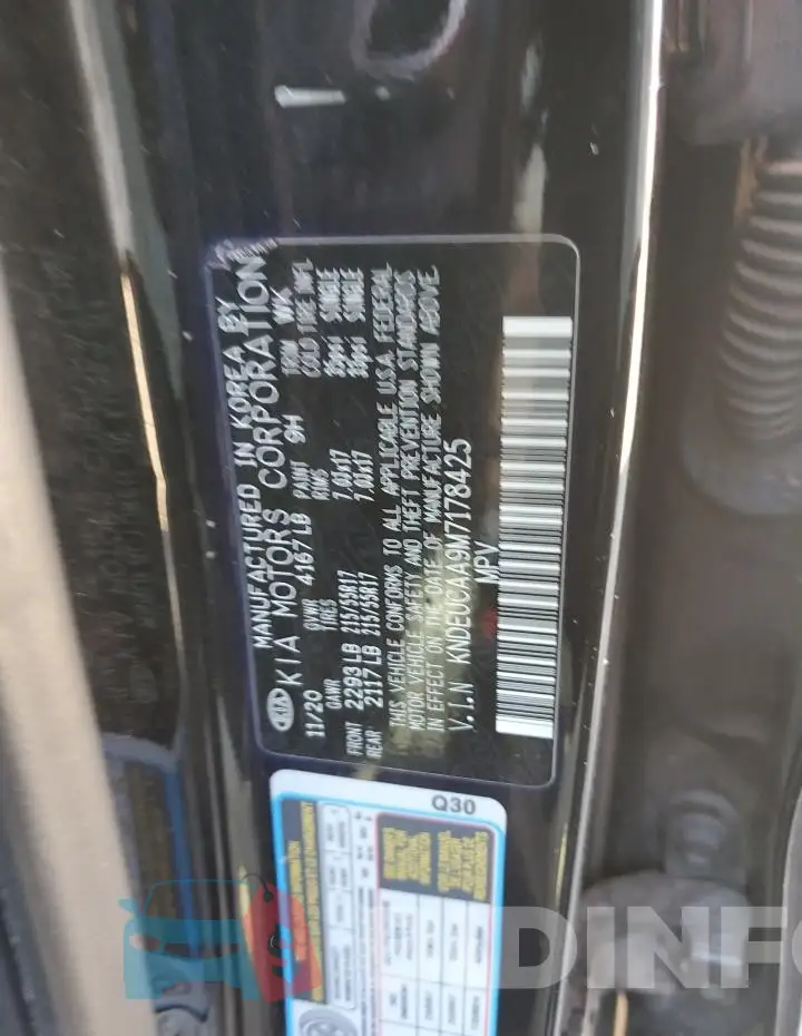 KNDEUCAA9M7178425 Photo# 12