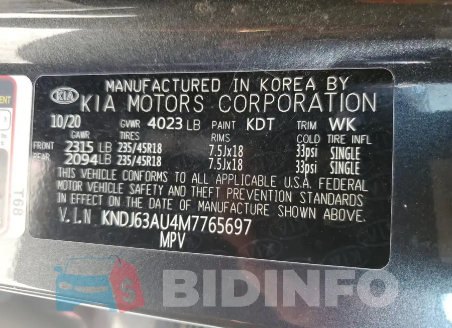 KNDJ63AU4M7765697 Photo# 13