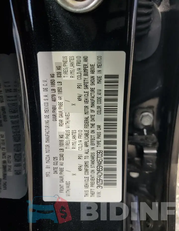 3MZBPACM6SM467039 Photo# 12