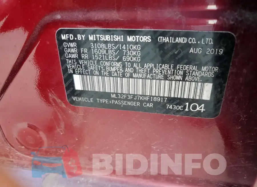 ML32F3FJ7KHF18917 Photo# 12