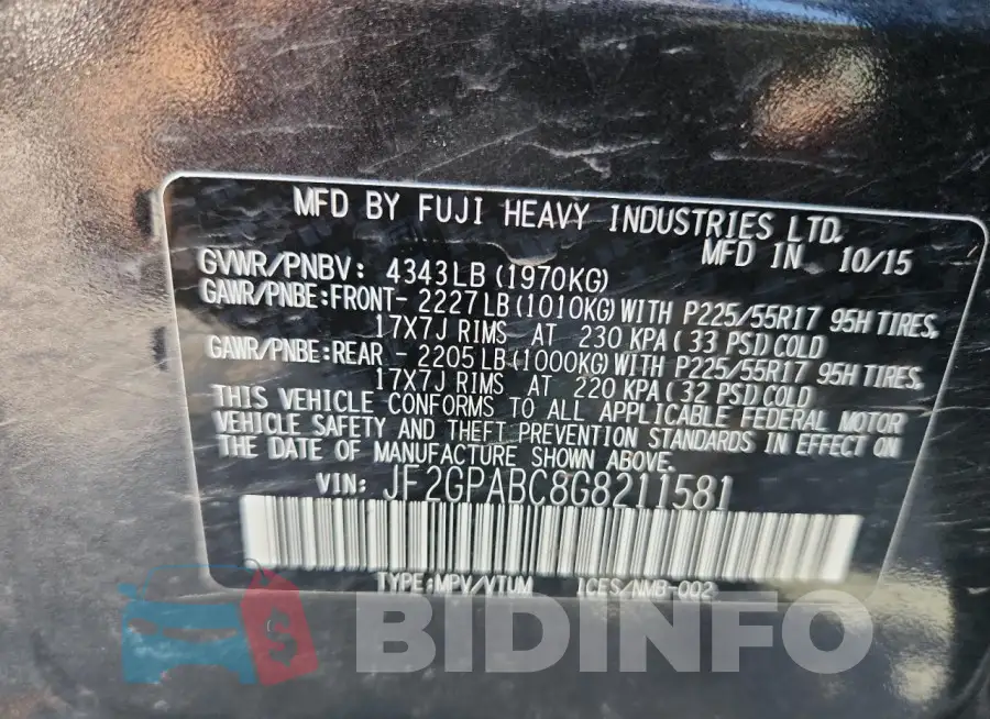 JF2GPABC8G8211581 Photo# 13