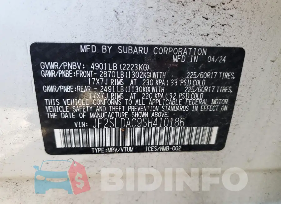 JF2SLDAC9SH410186 Photo# 12