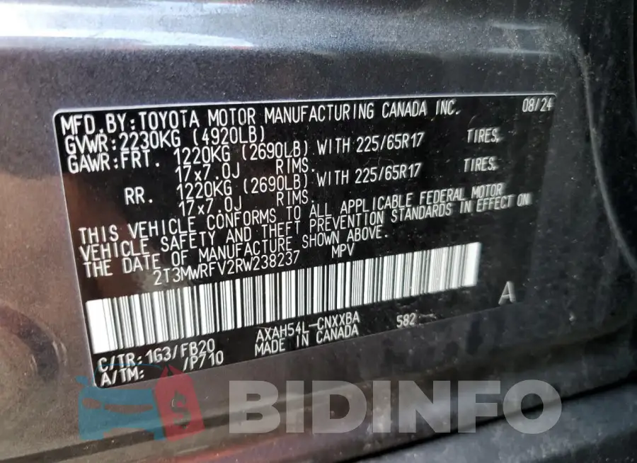 2T3MWRFV2RW238237 Photo# 12