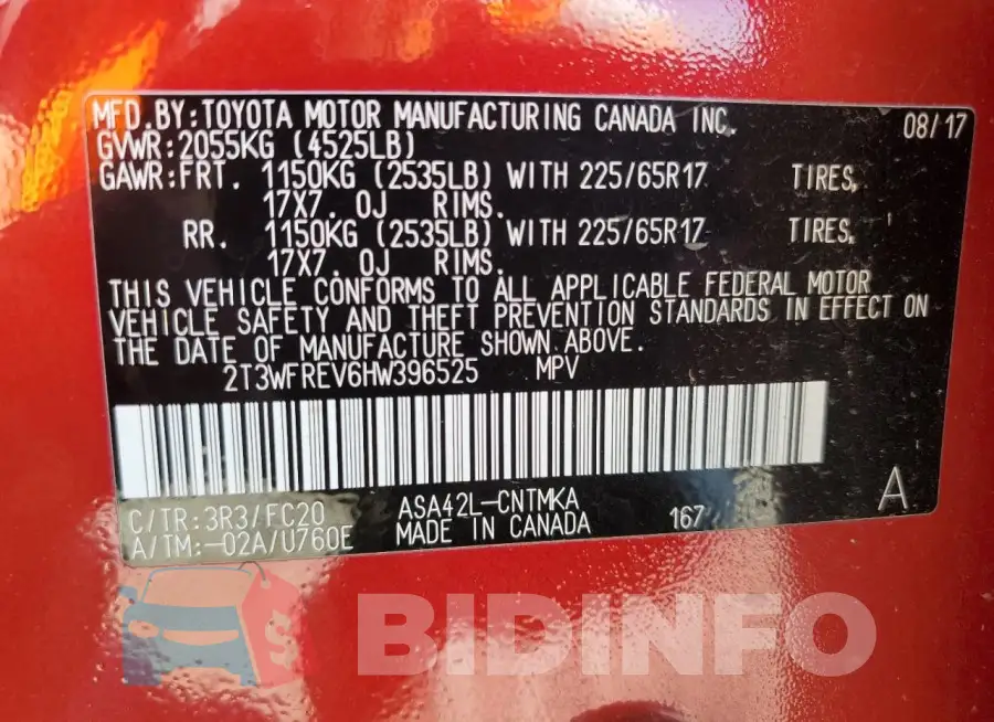 2T3WFREV6HW396525 Photo# 13