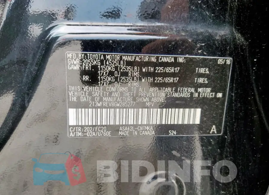 2T3WFREV8GW285277 Photo# 13
