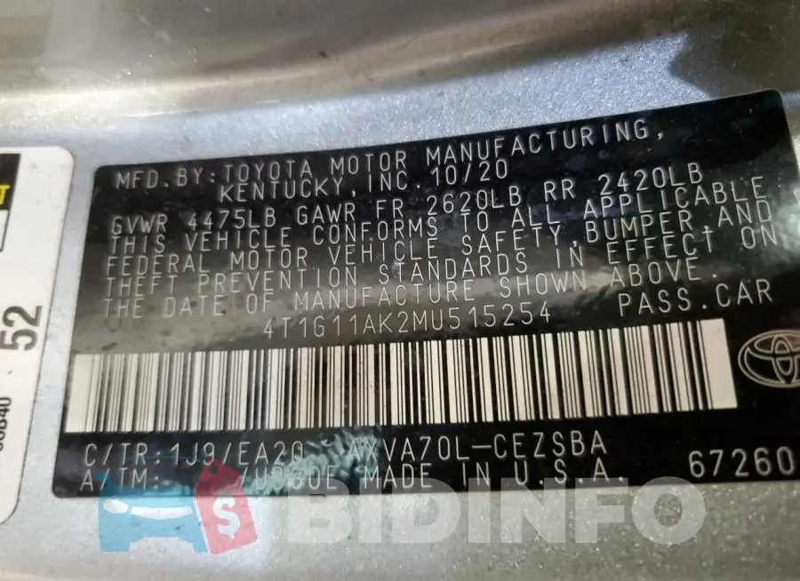 4T1G11AK2MU515254 Photo# 12