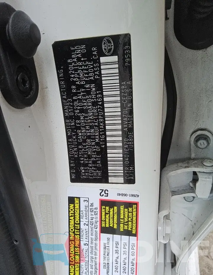 4T1G11AK8PU774691 Photo# 13