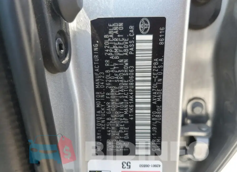 4T1K61AK4PU806063 Photo# 12