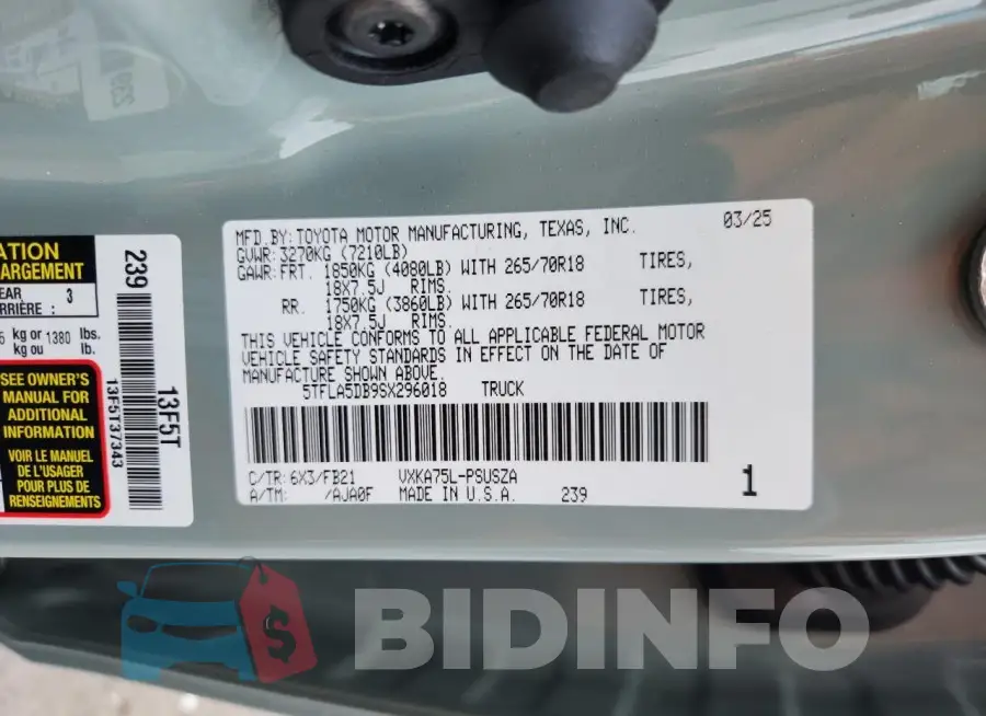 5TFLA5DB9SX296018 Photo# 13