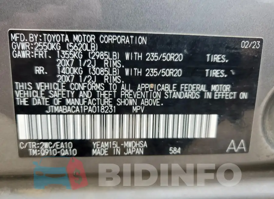 JTMABACA1PA018231 Photo# 14