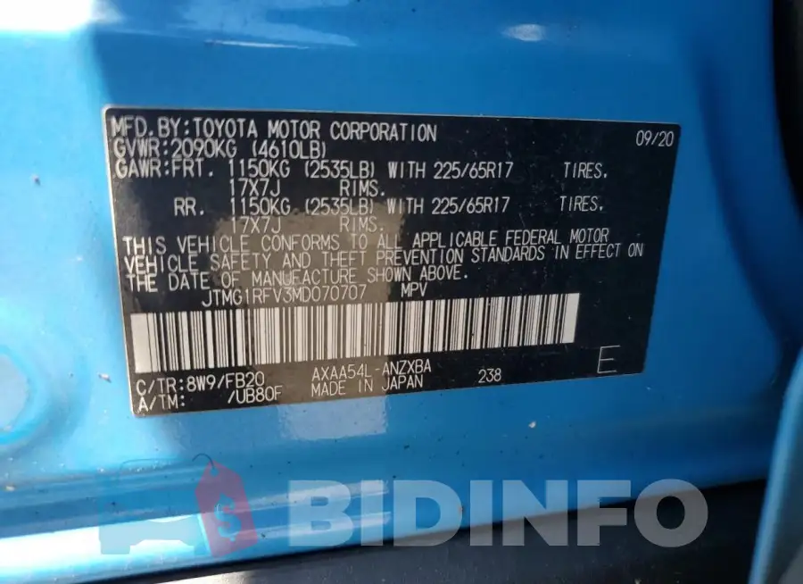 JTMG1RFV3MD070707 Photo# 13