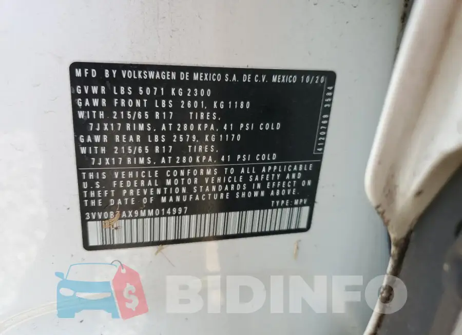 3VV0B7AX9MM014997 Photo# 13