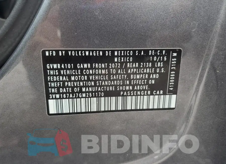 3VW167AJ7GM251170 Photo# 12