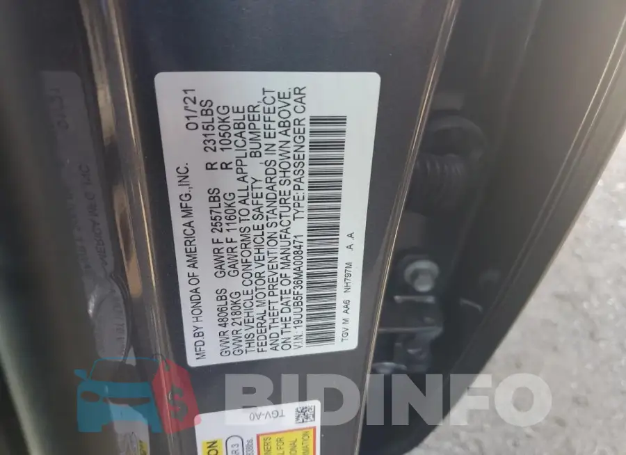 19UUB5F36MA008471 Photo# 12