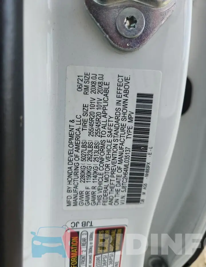 5J8TC2H64ML035137 Photo# 13