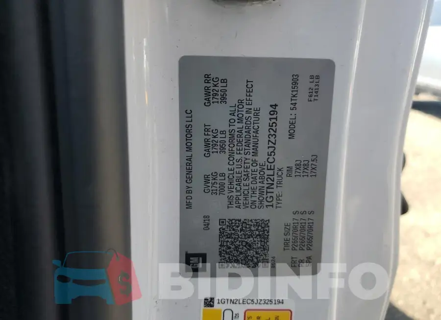 1GTN2LEC5JZ325194 Photo# 12