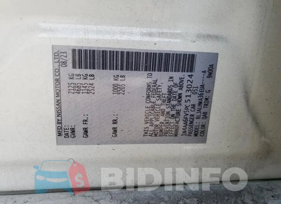 1N4AA6FV5PC513024 Photo# 12