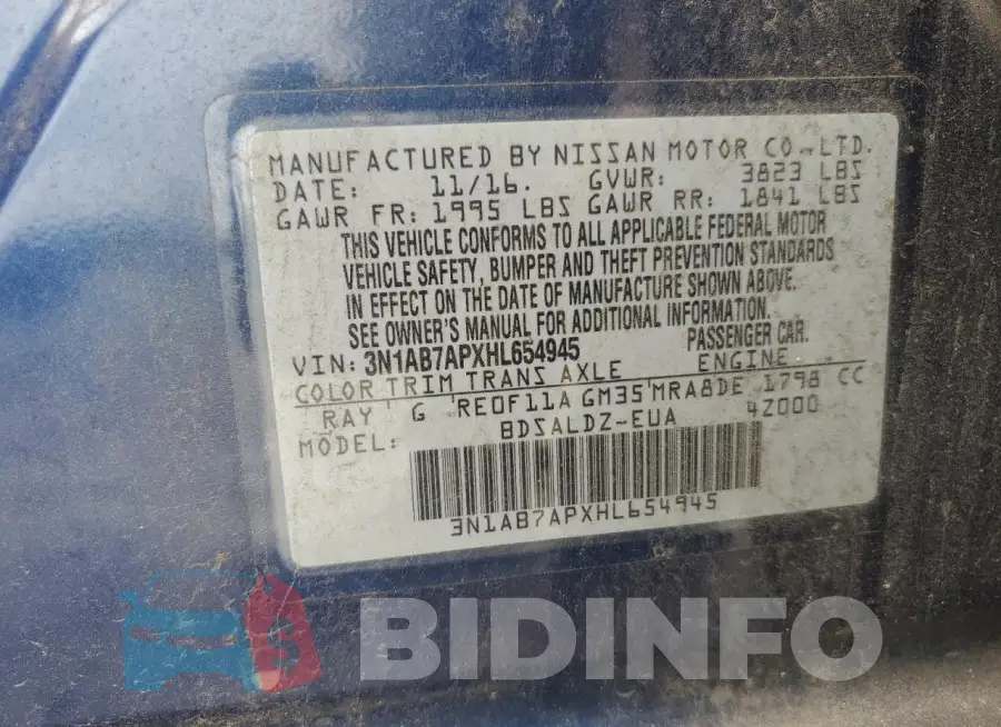 3N1AB7APXHL654945 Photo# 13
