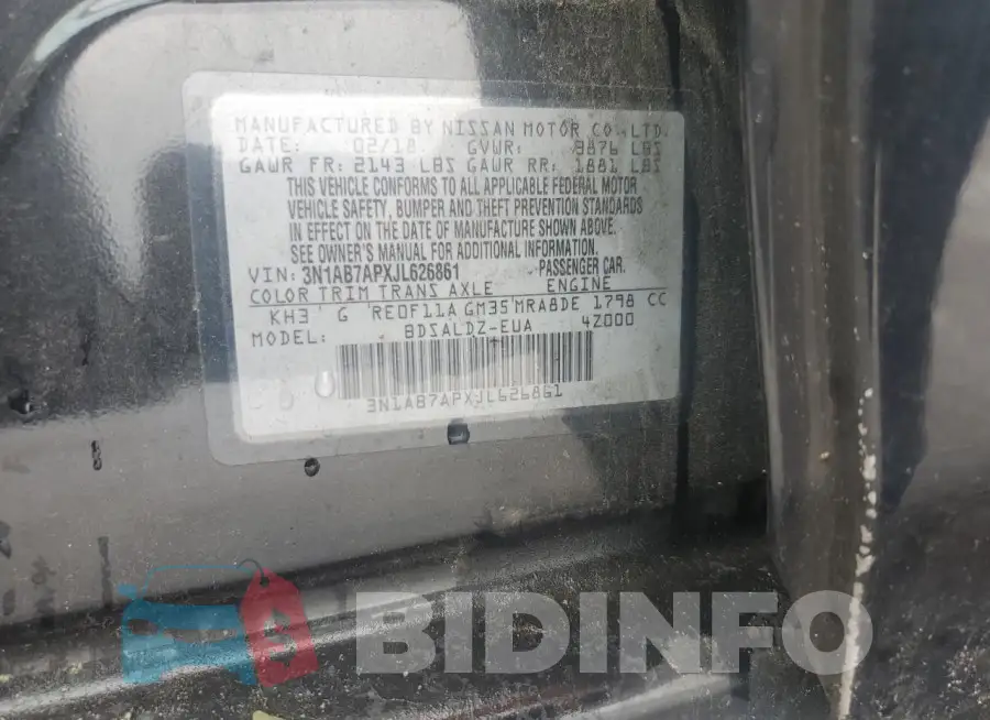 3N1AB7APXJL626861 Photo# 12