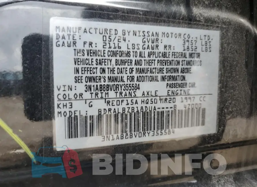3N1AB8BV0RY355584 Photo# 12