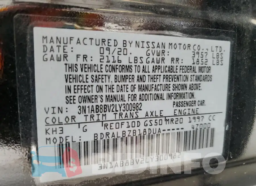 3N1AB8BV2LY300982 Photo# 13