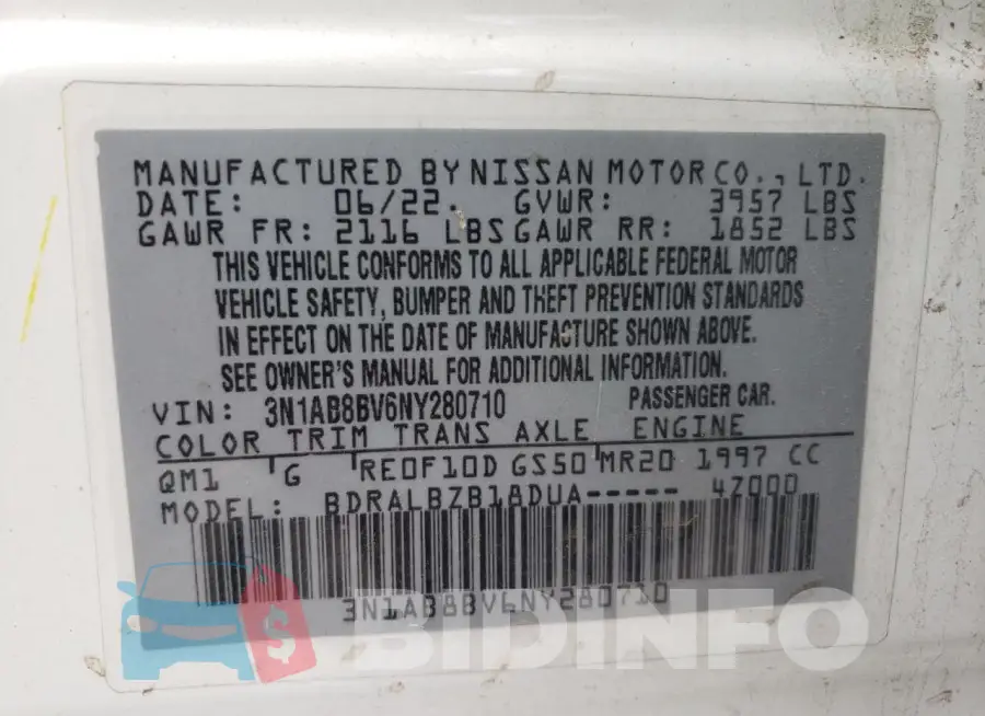 3N1AB8BV6NY280710 Photo# 13