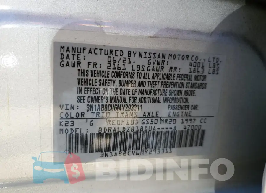 3N1AB8CV6MY293311 Photo# 12