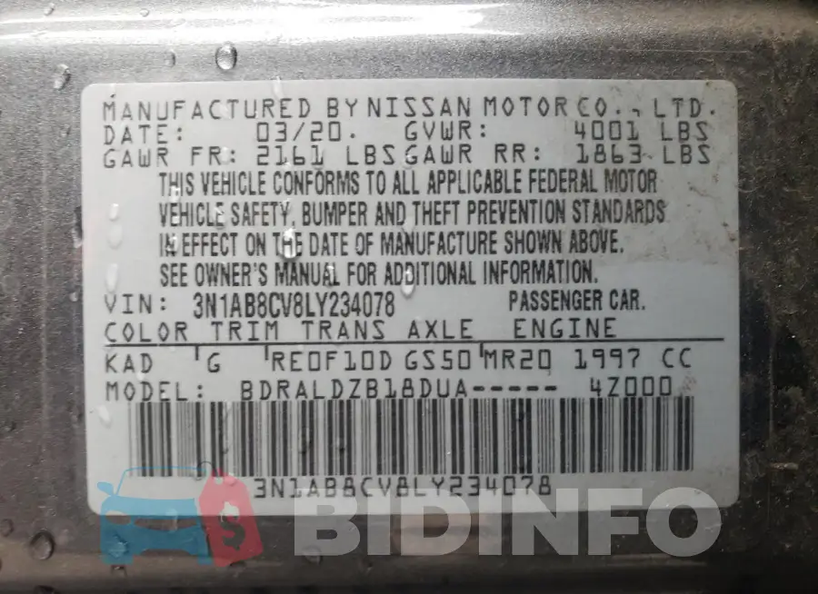 3N1AB8CV8LY234078 Photo# 13