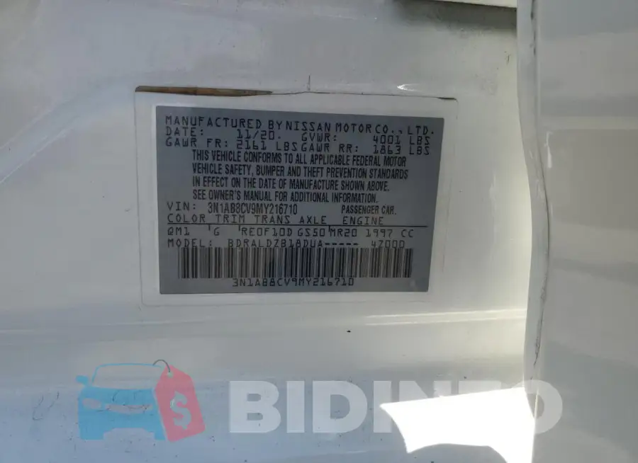 3N1AB8CV9MY216710 Photo# 12