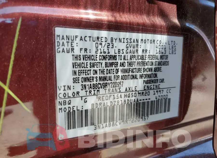 3N1AB8CV9RY220957 Photo# 13