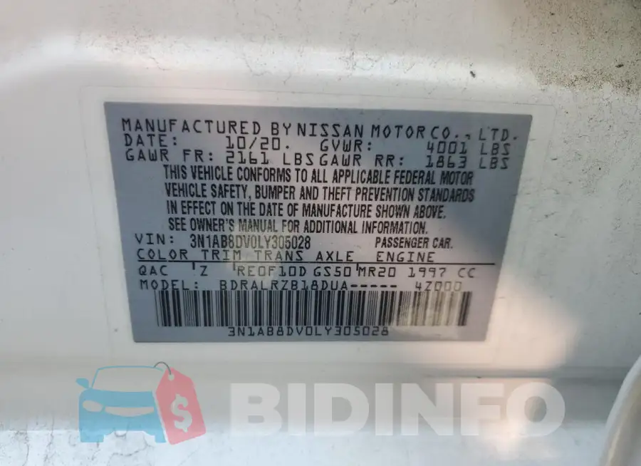 3N1AB8DV0LY305028 Photo# 13