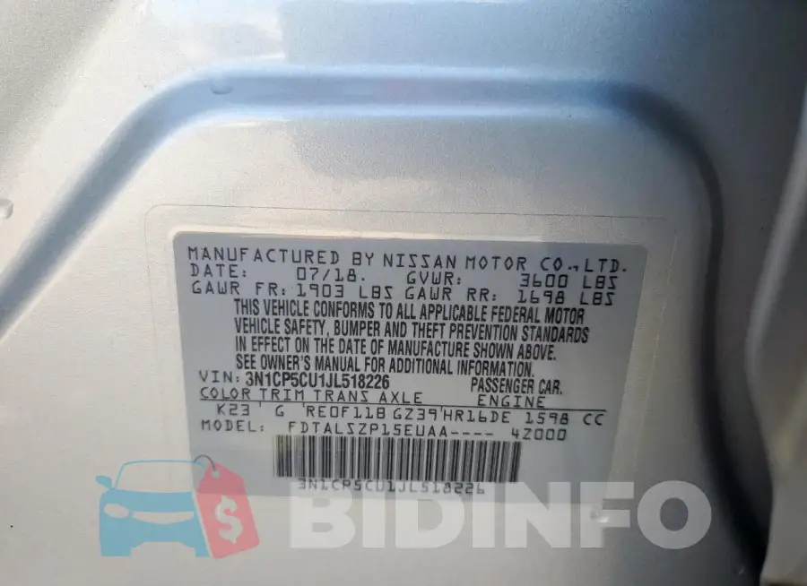 3N1CP5CU1JL518226 Photo# 12