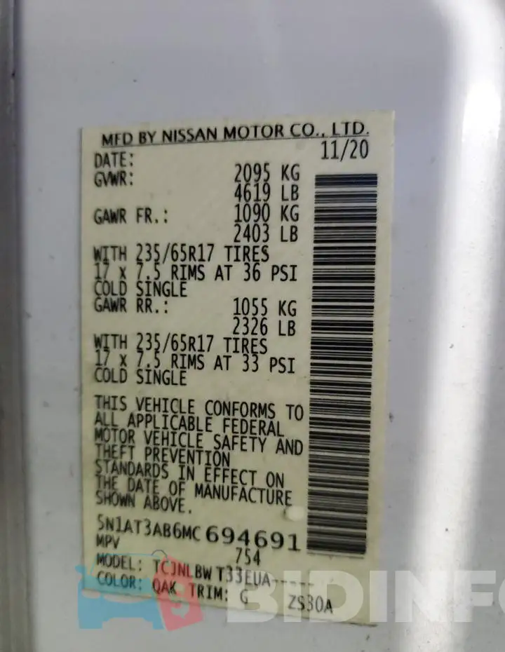 5N1AT3AB6MC694691 Photo# 13