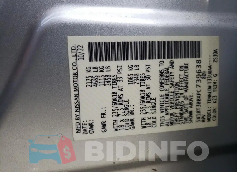 5N1BT3BBXPC739638 Photo# 13
