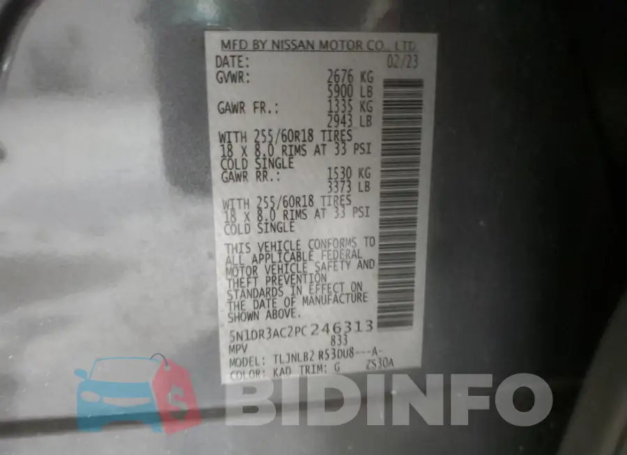 5N1DR3AC2PC246313 Photo# 14